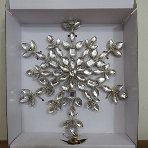 Holiday Living Tree Topper #6030281 7.8" x 2" x 12" Rhinestone Snowflake Design